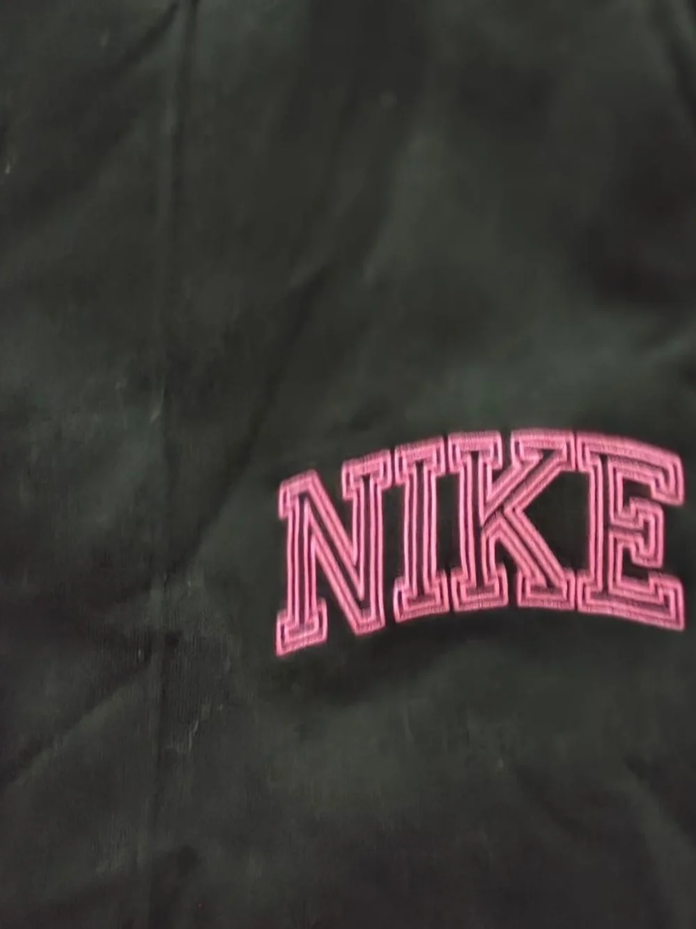 Nike Black Wide-Leg Sweatpants with Pink Logo & Side Trim